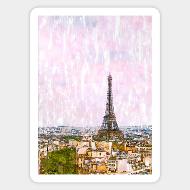 Eiffel Tower Paris Rooftops. For Eiffel Tower & Paris Lovers. Sticker by ColortrixArt